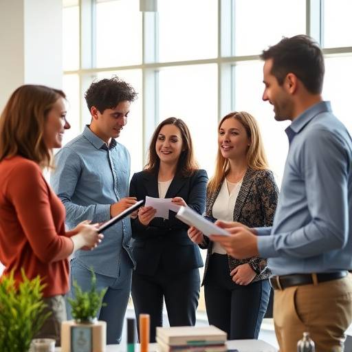 A diverse group of professionals collaborating on a video project
