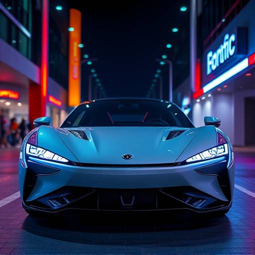 Scene from a commercial for Pacific Motors showcasing a new car model