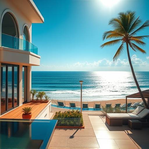 Scene from a promotional video for OceanView Realty highlighting luxury beachfront properties